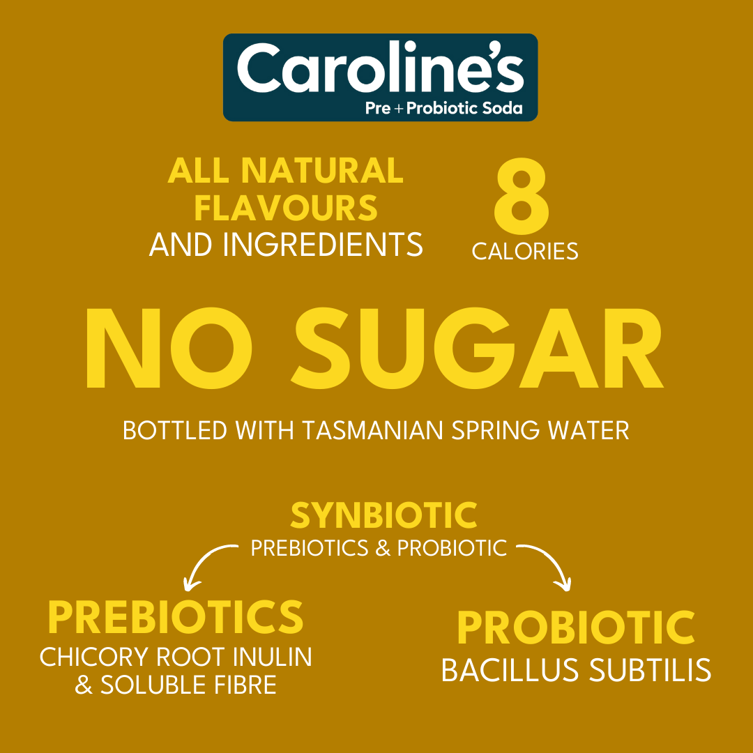 Caroline’s Pre+Probiotic Soda Ginger Yuzu - 12 x 330ml