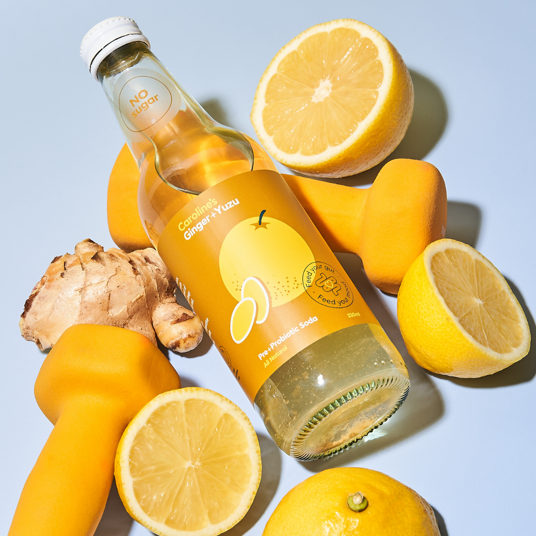 Caroline’s Pre+Probiotic Soda Ginger Yuzu - 12 x 330ml
