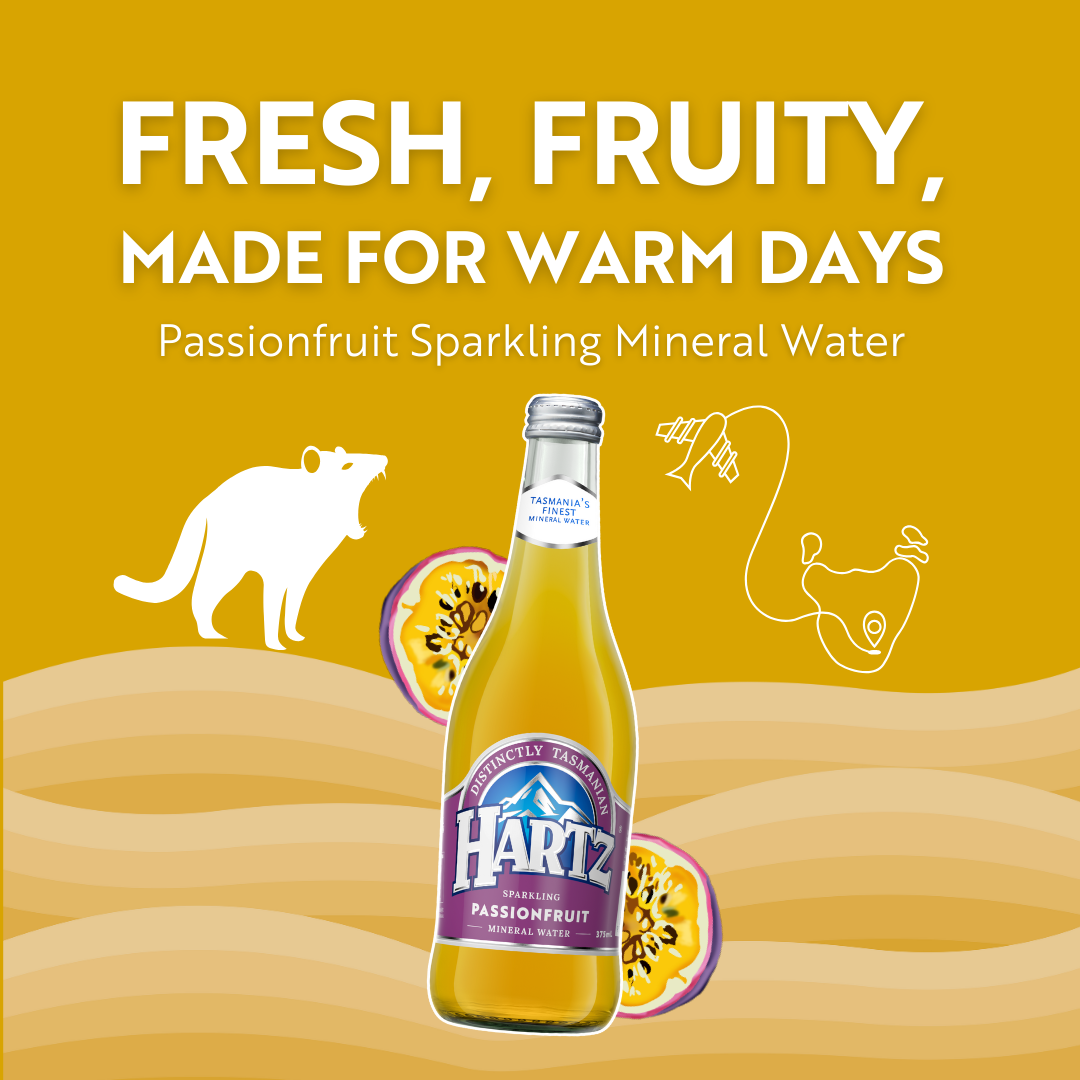 Hartz Sparkling Mineral Water Passionfruit - 12 x 375ml