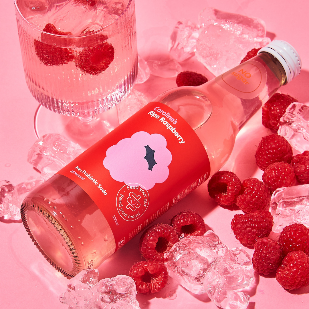 Caroline’s Pre+Probiotic Soda Ripe Raspberry - 12 x 330ml