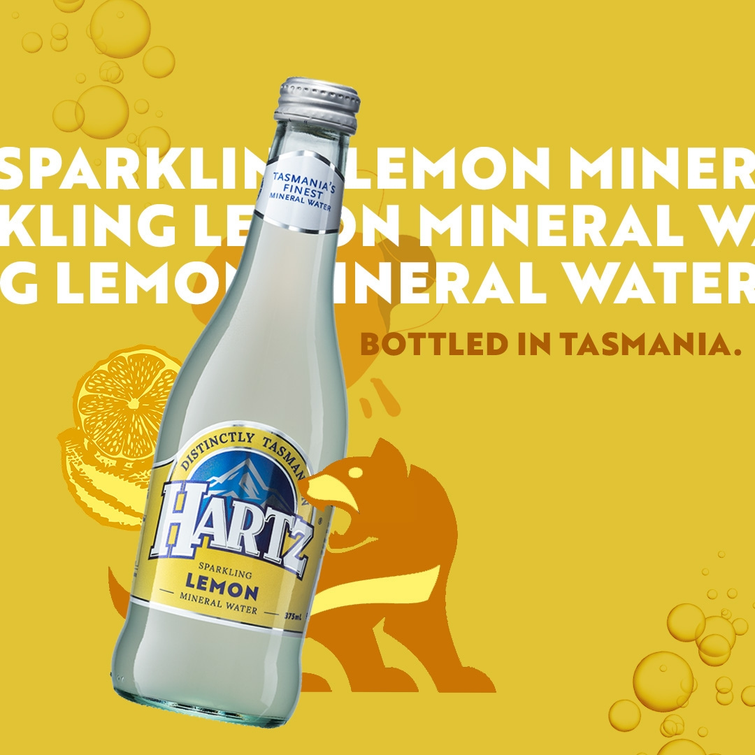 Hartz Sparkling Mineral Water Lemon - 12 x 375ml