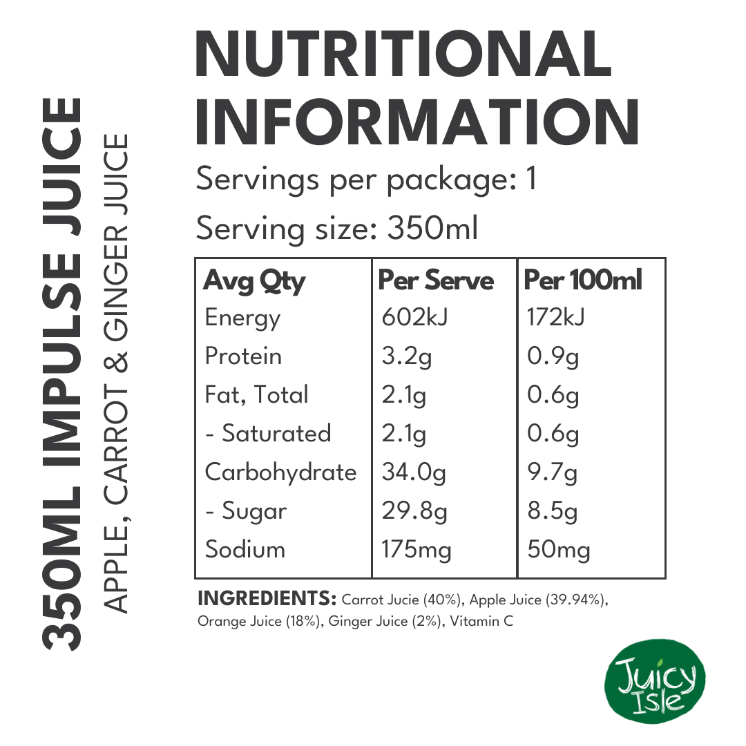 Juicy Isle NFC Apple, Carrot & Ginger Juice - 12 x 350ml