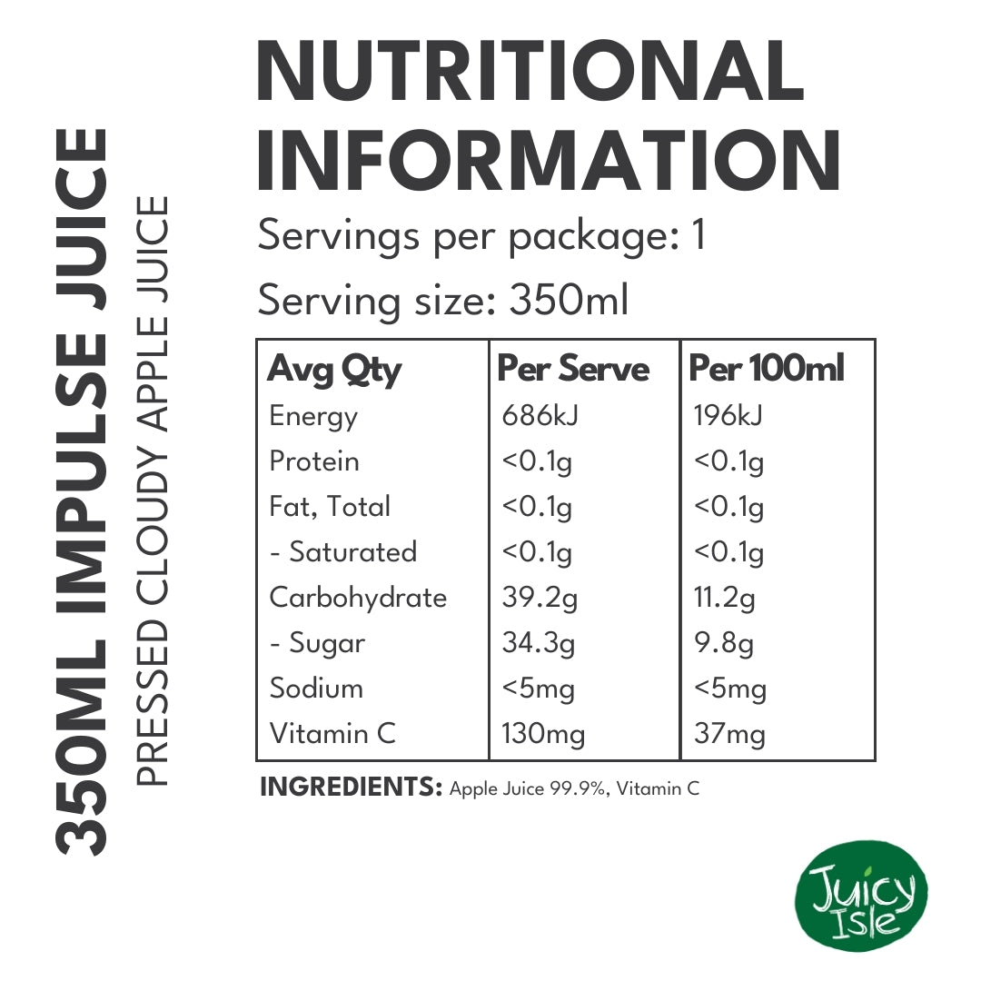Juicy Isle NFC Pressed Cloudy Apple Juice - 12 x 350ml
