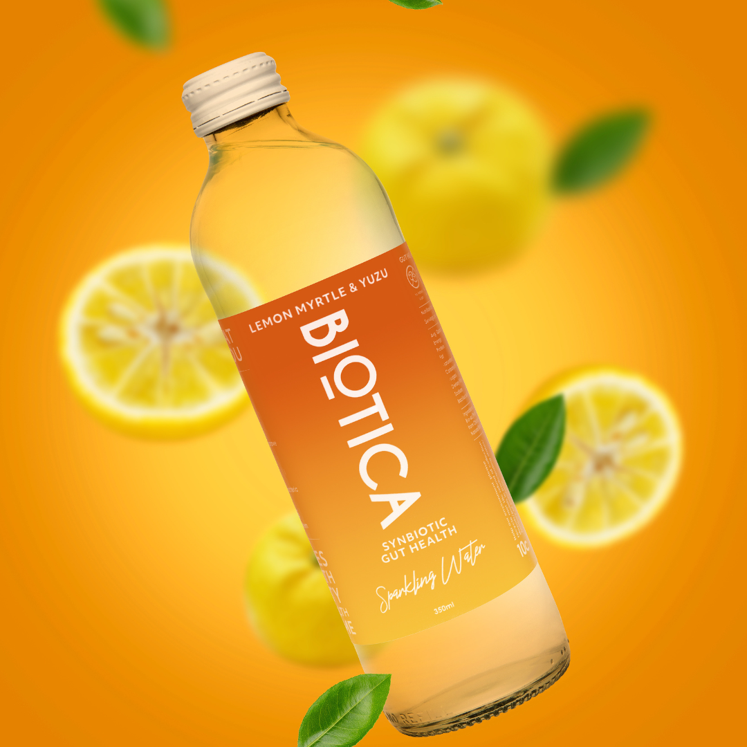 Biotica Infused Synbiotic Sparkling Water Lemon Myrtle & Yuzu - 12 x 350ml