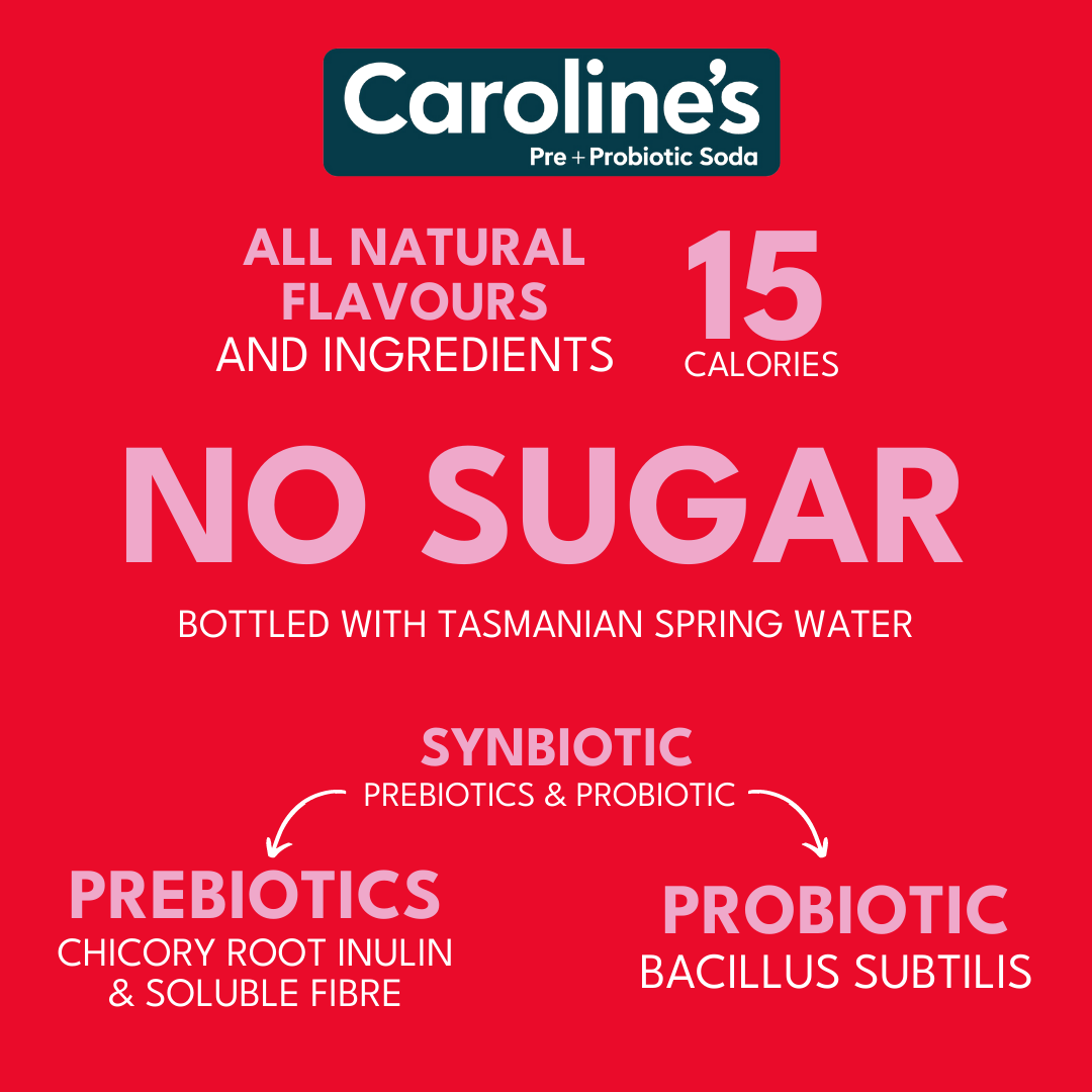 Caroline’s Pre+Probiotic Soda Ripe Raspberry - 12 x 330ml