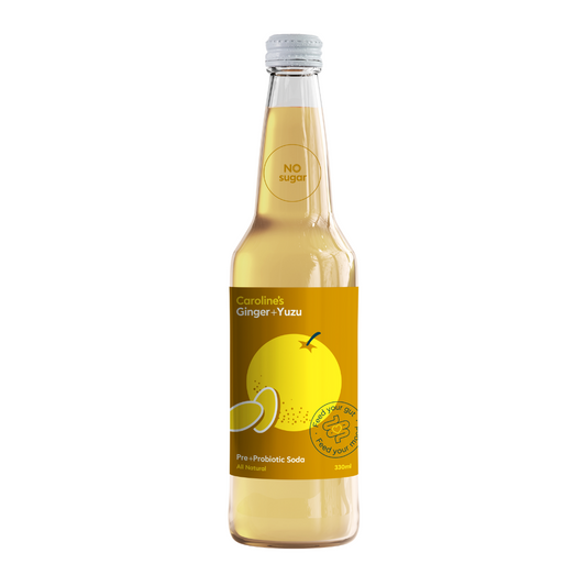 Caroline’s Pre+Probiotic Soda Ginger Yuzu - 12 x 330ml