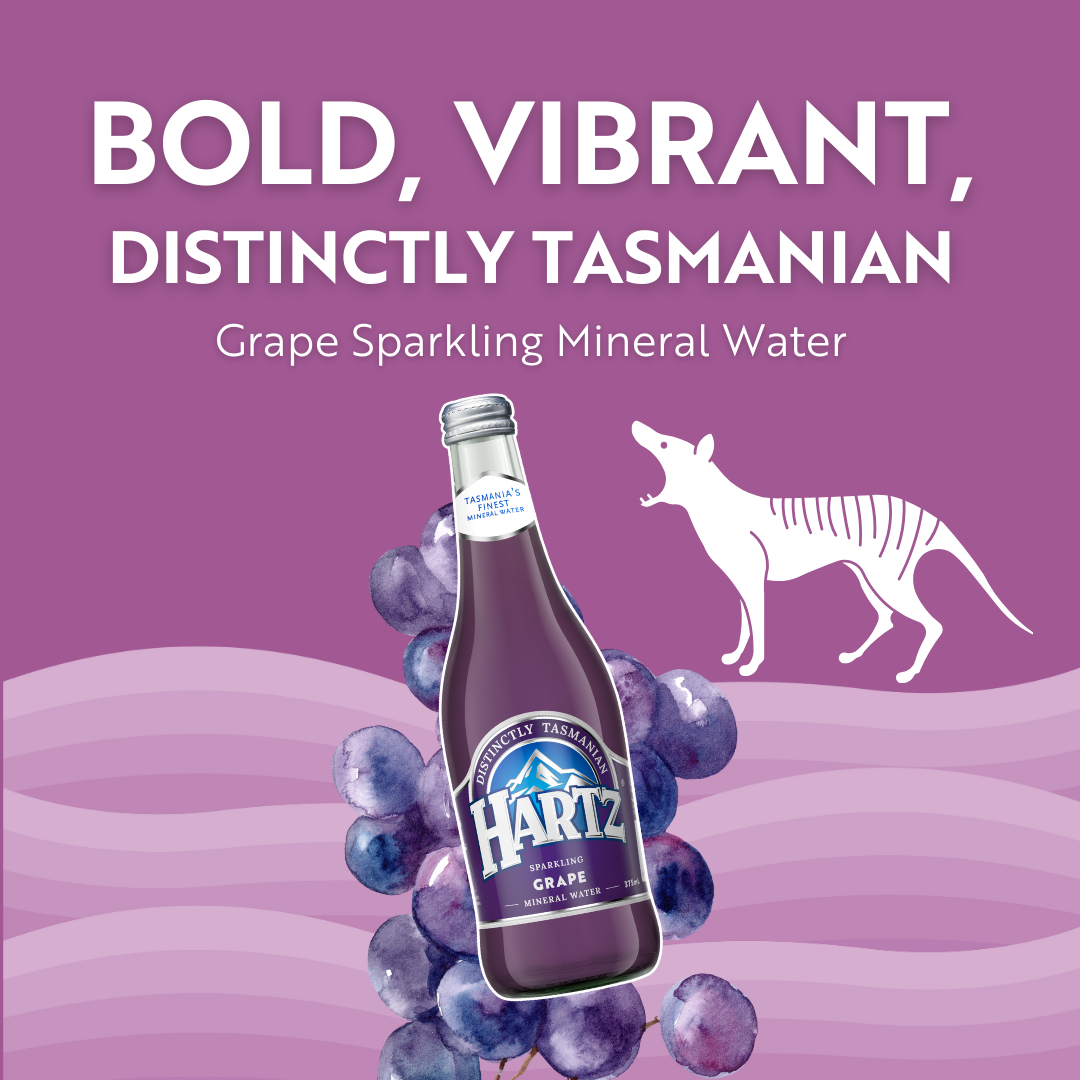 Hartz Sparkling Mineral Water Grape - 12 x 375ml
