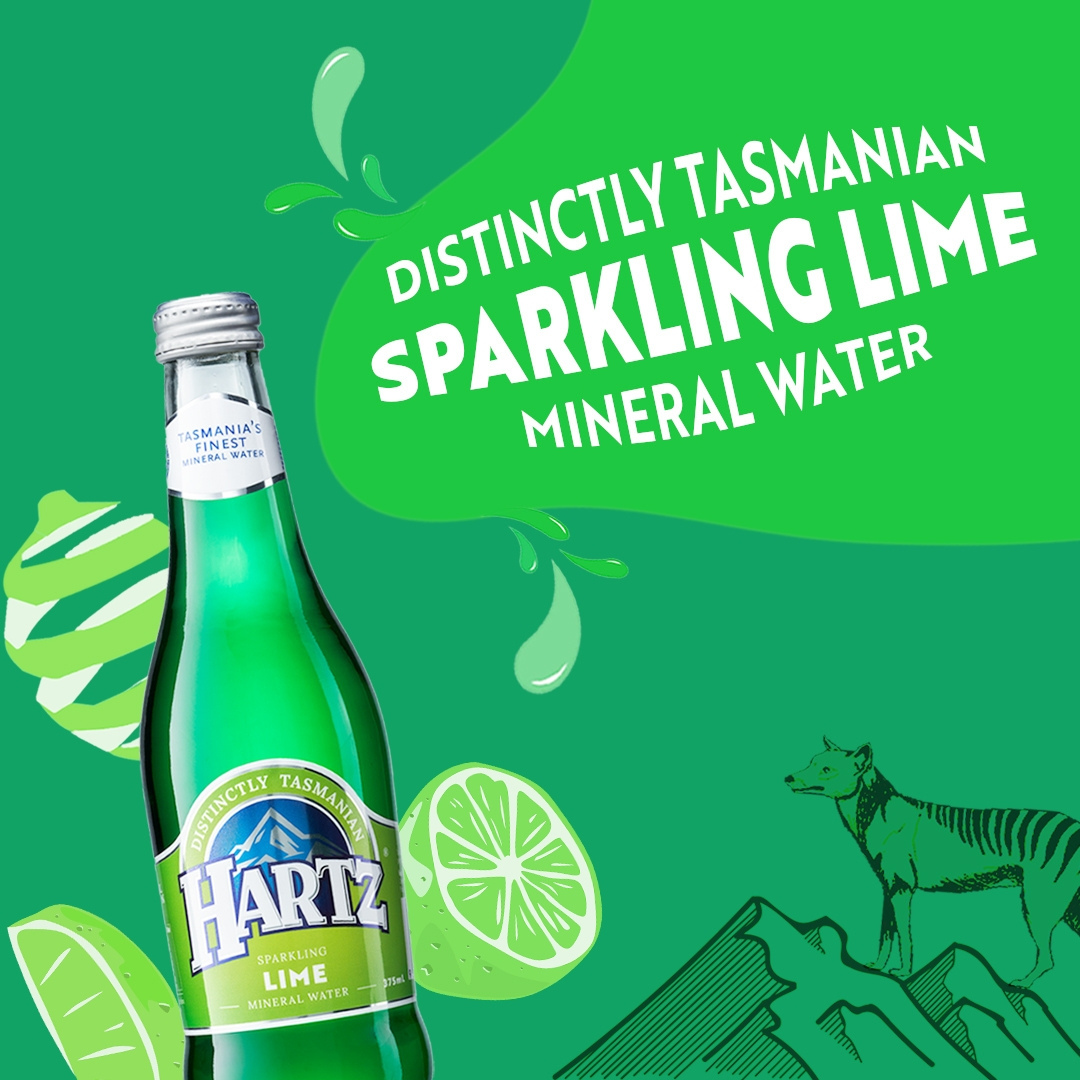 Hartz Sparkling Mineral Water Lime - 12 x 375ml