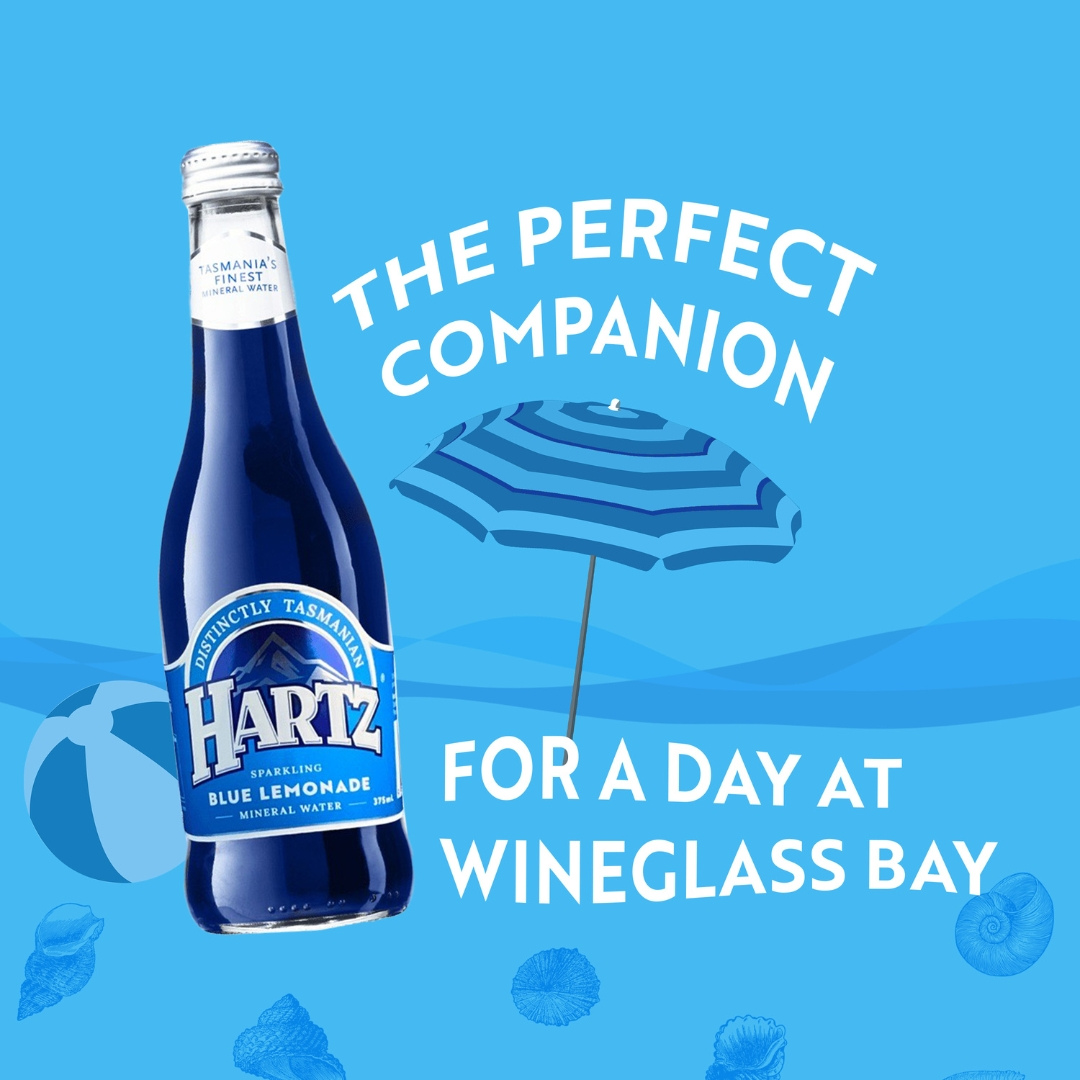 Hartz Sparkling Mineral Water Blue Lemonade - 12 x 375ml
