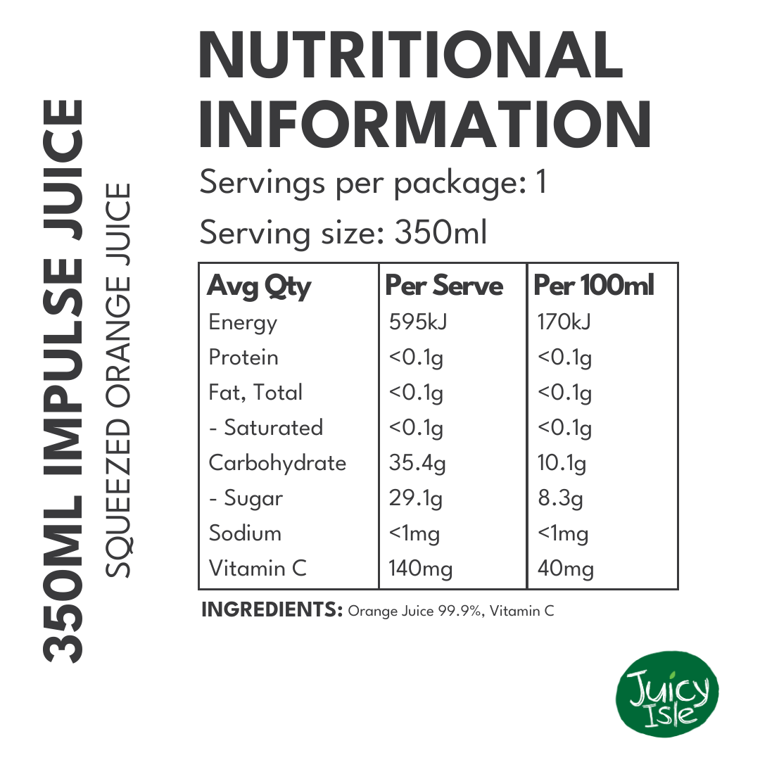 Juicy Isle NFC Squeezed Orange Juice - 12 x 350ml