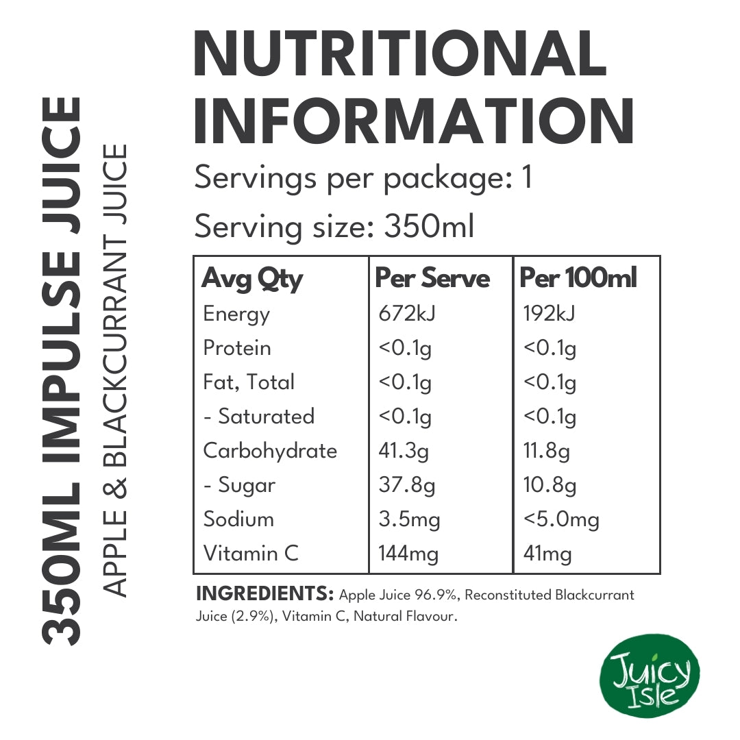 Juicy Isle NFC Apple & Blackcurrant Juice - 12 x 350ml