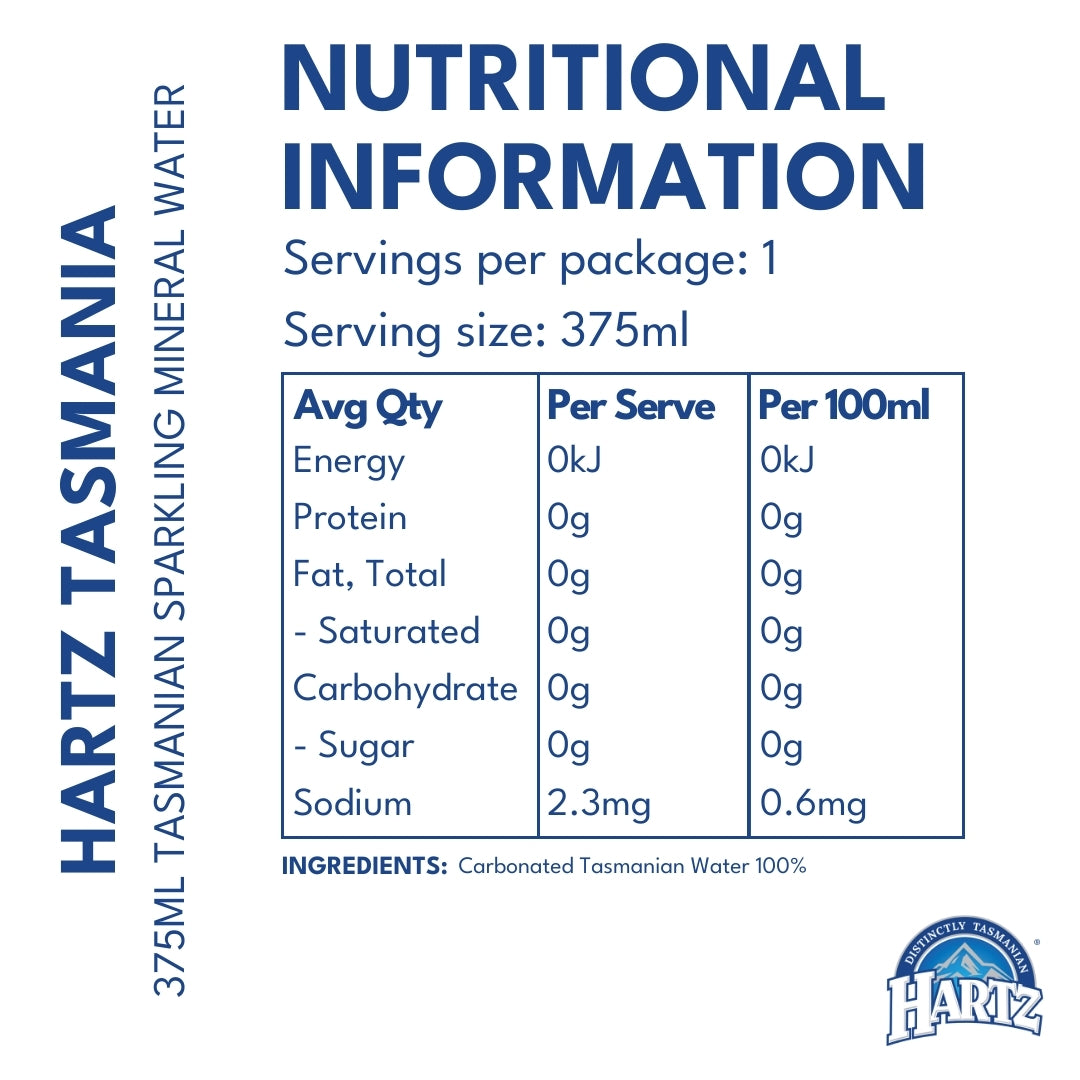 Hartz Sparkling Mineral Water - 12 x 375ml