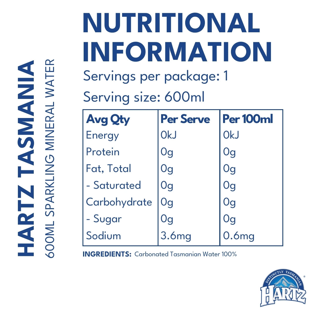 Hartz Carbonated Mineral Water - 12 x 600ml