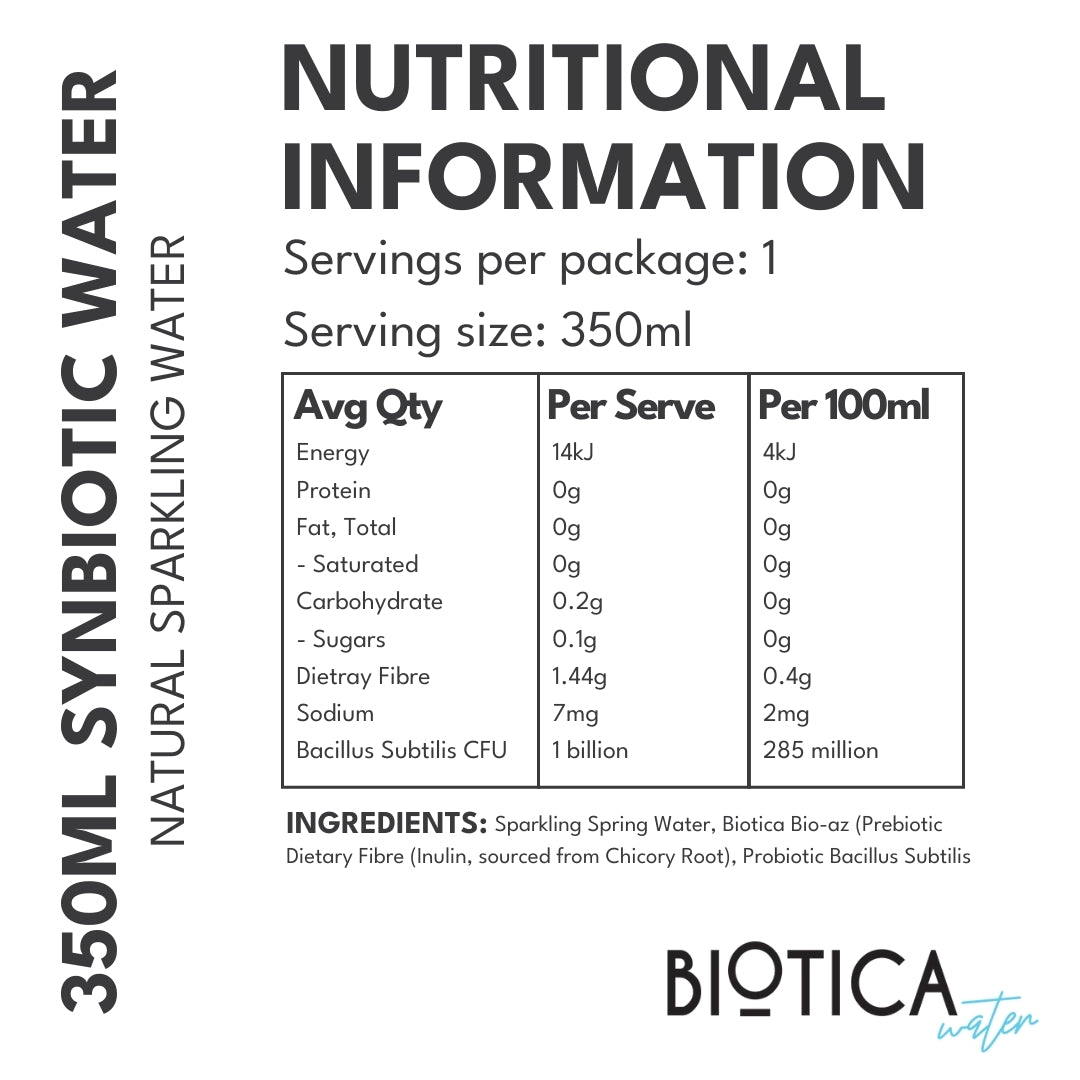 Biotica Infused Synbiotic Sparkling Mineral Water Natural - 12 x 350ml