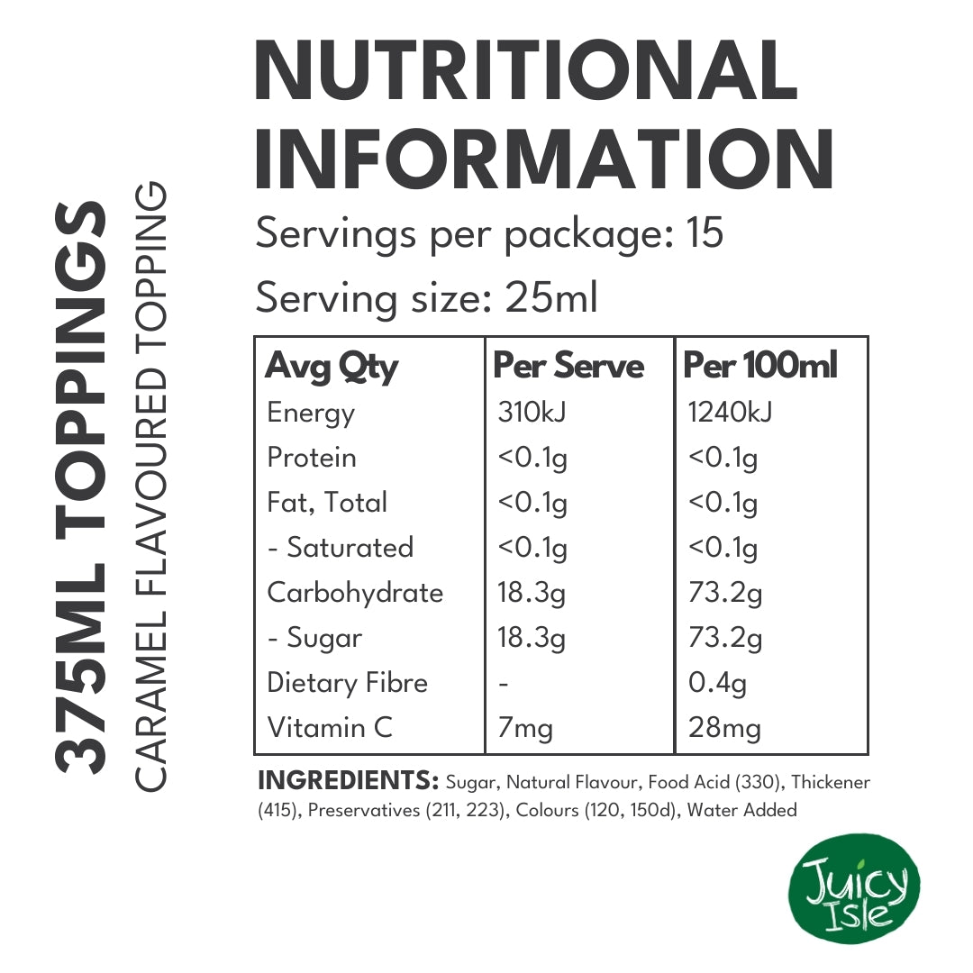 Juicy Isle Dessert Toppings Caramel - 12 x 375ml